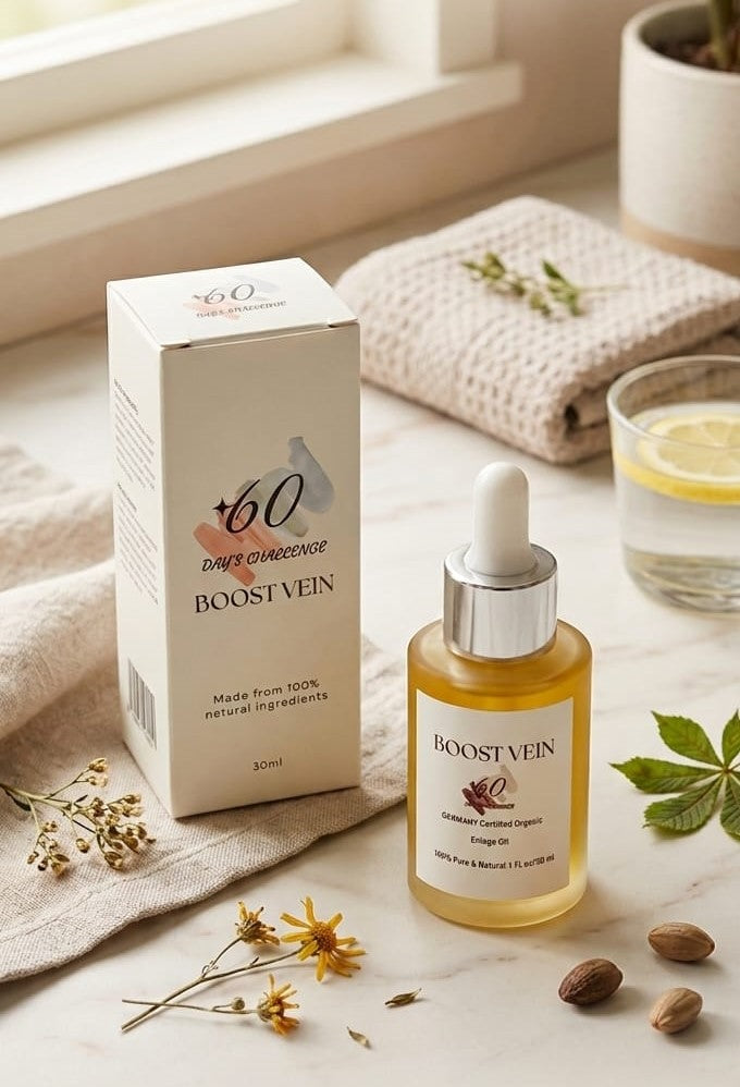 Boost Vein Oil | Germany Certified Organic Enlarge Oil | 100% Pure & Natural | 1 Fl Oz (30ml)